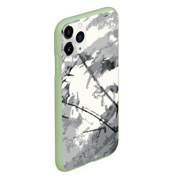 Чехол iPhone 11 Pro матовый Белый мрамом, цвет: 3D-салатовый — фото 2