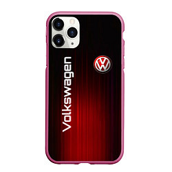 Чехол iPhone 11 Pro матовый Volkswagen art, цвет: 3D-малиновый