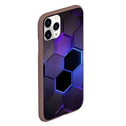 Чехол iPhone 11 Pro матовый Стеклянные цветные соты - текстура, цвет: 3D-коричневый — фото 2