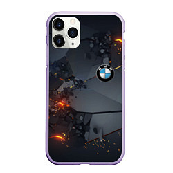 Чехол iPhone 11 Pro матовый BMW explosion, цвет: 3D-светло-сиреневый