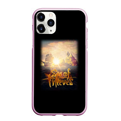 Чехол iPhone 11 Pro матовый Sea of thieves корабль и остров