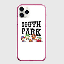 Чехол iPhone 11 Pro матовый South park кострёр, цвет: 3D-малиновый