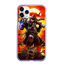 Чехол iPhone 11 Pro матовый Охотник Evil West, цвет: 3D-светло-сиреневый