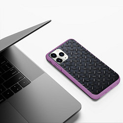 Чехол iPhone 11 Pro матовый Рифленая сталь, цвет: 3D-фиолетовый — фото 2