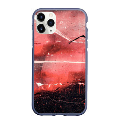 Чехол iPhone 11 Pro матовый Красный туман, царапины и краски, цвет: 3D-серый