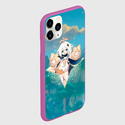 Чехол iPhone 11 Pro матовый Паймон в примогеме, цвет: 3D-фиолетовый — фото 2