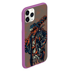 Чехол iPhone 11 Pro матовый Акула-монстр, цвет: 3D-фиолетовый — фото 2