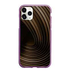 Чехол iPhone 11 Pro матовый Тёмное-золотые пластины во тьме, цвет: 3D-фиолетовый