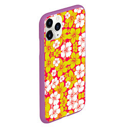 Чехол iPhone 11 Pro матовый Hawaiian kaleidoscope, цвет: 3D-фиолетовый — фото 2