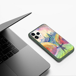 Чехол iPhone 11 Pro матовый Тучи разведу руками - свобода, цвет: 3D-темно-зеленый — фото 2