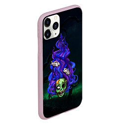 Чехол iPhone 11 Pro матовый Зомби - русалка, цвет: 3D-розовый — фото 2