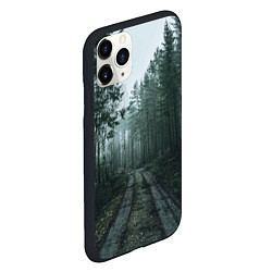 Чехол iPhone 11 Pro матовый Дорога в лес, цвет: 3D-черный — фото 2