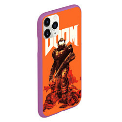 Чехол iPhone 11 Pro матовый DOOM - Doomguy, цвет: 3D-фиолетовый — фото 2