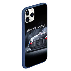 Чехол iPhone 11 Pro матовый Mercedes AMG - racing team - motorsport, цвет: 3D-тёмно-синий — фото 2