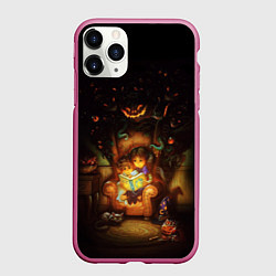 Чехол iPhone 11 Pro матовый Book nightmares, цвет: 3D-малиновый