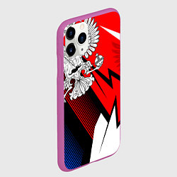 Чехол iPhone 11 Pro матовый Герб России - спортивный, цвет: 3D-фиолетовый — фото 2