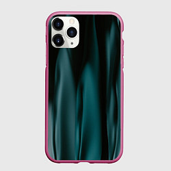 Чехол iPhone 11 Pro матовый Абстрактные волны в темноте, цвет: 3D-малиновый