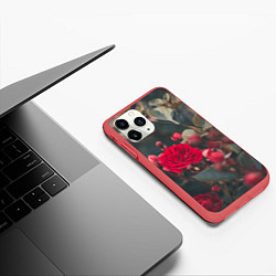 Чехол iPhone 11 Pro матовый Красная дикая роза, цвет: 3D-красный — фото 2