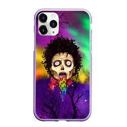 Чехол iPhone 11 Pro матовый Зомби с радугой, цвет: 3D-светло-сиреневый