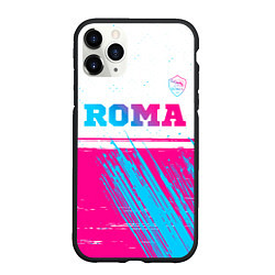 Чехол iPhone 11 Pro матовый Roma neon gradient style: символ сверху, цвет: 3D-черный