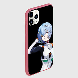 Чехол iPhone 11 Pro матовый Евангелион - Аянами Рэй, цвет: 3D-малиновый — фото 2