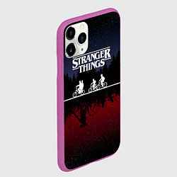 Чехол iPhone 11 Pro матовый Очень странные дела - Велосипеды, цвет: 3D-фиолетовый — фото 2
