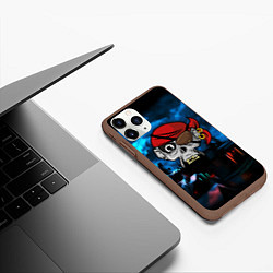 Чехол iPhone 11 Pro матовый Череп пирата, цвет: 3D-коричневый — фото 2