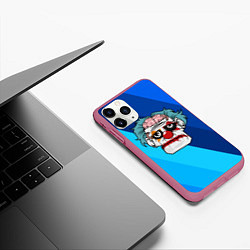 Чехол iPhone 11 Pro матовый Зомби - клоун, цвет: 3D-малиновый — фото 2