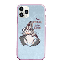 Чехол iPhone 11 Pro матовый More hugs, цвет: 3D-розовый