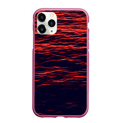 Чехол iPhone 11 Pro матовый Sunset Wave, цвет: 3D-малиновый