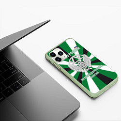 Чехол iPhone 11 Pro матовый Железнодорожные войска ВС РФ, цвет: 3D-салатовый — фото 2