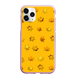 Чехол iPhone 11 Pro матовый Цвета осени: листья клена, цвет: 3D-розовый