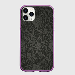 Чехол iPhone 11 Pro матовый The dark flowers, цвет: 3D-фиолетовый
