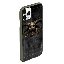 Чехол iPhone 11 Pro матовый The bones, цвет: 3D-темно-зеленый — фото 2