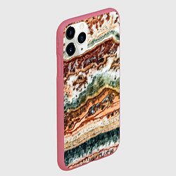 Чехол iPhone 11 Pro матовый Натуральный природный камень агат, цвет: 3D-малиновый — фото 2