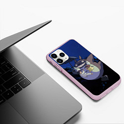 Чехол iPhone 11 Pro матовый Night flight Totoro, цвет: 3D-розовый — фото 2