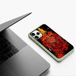 Чехол iPhone 11 Pro матовый Slipknot - red monster, цвет: 3D-салатовый — фото 2