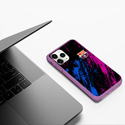 Чехол iPhone 11 Pro матовый Фк барса, цвет: 3D-фиолетовый — фото 2