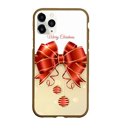 Чехол iPhone 11 Pro матовый Подарочный бант с лентой, цвет: 3D-коричневый