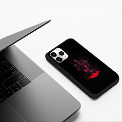 Чехол iPhone 11 Pro матовый Сердца, истекающие кровью, цвет: 3D-черный — фото 2