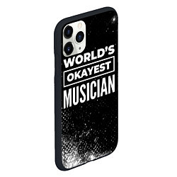 Чехол iPhone 11 Pro матовый Worlds okayest musician - dark, цвет: 3D-черный — фото 2