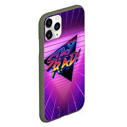 Чехол iPhone 11 Pro матовый Retro wave triangle, цвет: 3D-темно-зеленый — фото 2