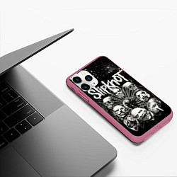 Чехол iPhone 11 Pro матовый Slipknot Black, цвет: 3D-малиновый — фото 2