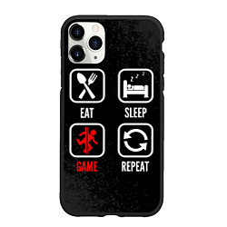 Чехол iPhone 11 Pro матовый Eat, sleep, Portal, repeat, цвет: 3D-черный