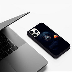 Чехол iPhone 11 Pro матовый Медведь с морковкой, цвет: 3D-черный — фото 2