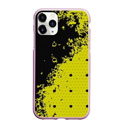 Чехол iPhone 11 Pro матовый Black & Yellow, цвет: 3D-розовый