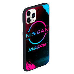 Чехол iPhone 11 Pro матовый Nissan - neon gradient, цвет: 3D-черный — фото 2