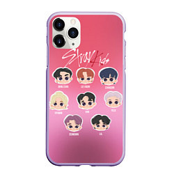 Чехол iPhone 11 Pro матовый Chibi Stray Kids, цвет: 3D-светло-сиреневый