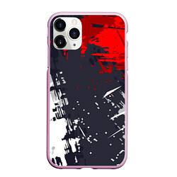 Чехол iPhone 11 Pro матовый Абстрактные брызги, цвет: 3D-розовый