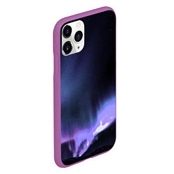 Чехол iPhone 11 Pro матовый Northern lights, цвет: 3D-фиолетовый — фото 2